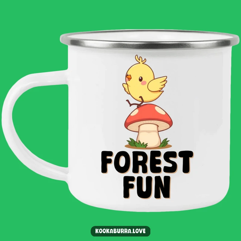 Funny Hopping Bird Camping Mug: Sip with Zippy Joy