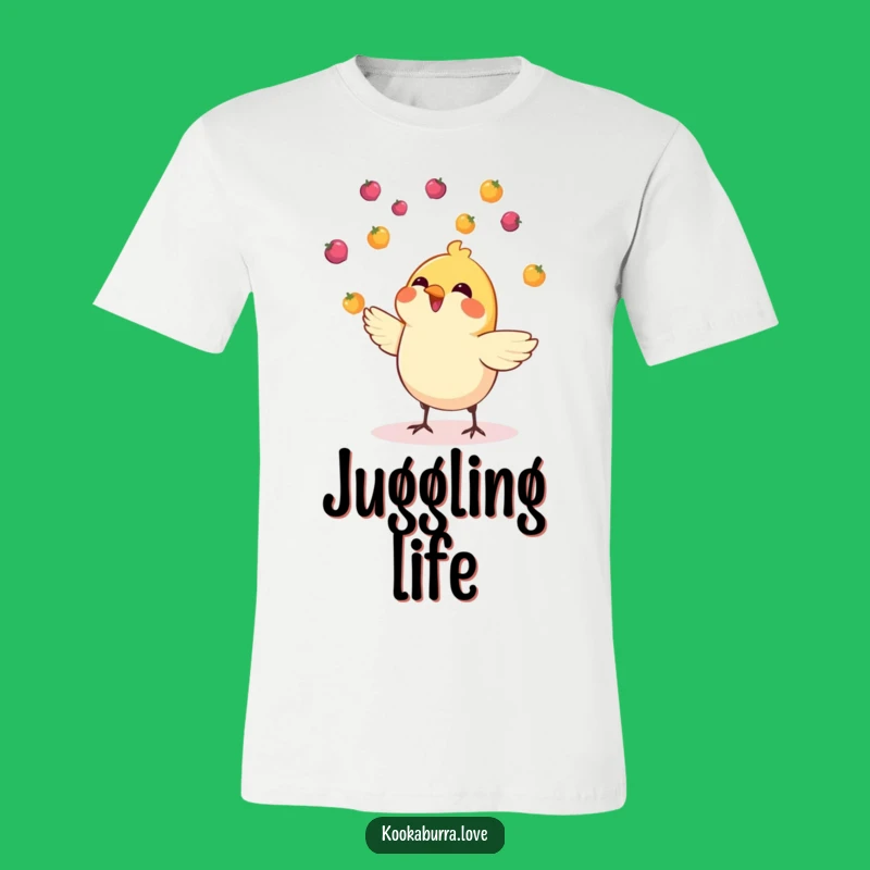 Funny Juggling Bird T-Shirt: Wear a Splash of Color and Fun